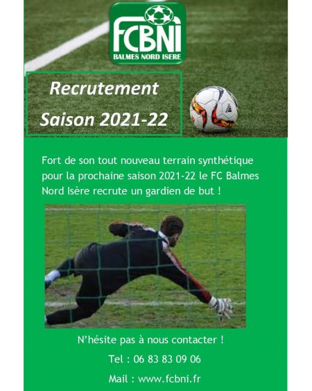 Recrutement gardien – FC Balmes Nord Isère gardien-fcbni