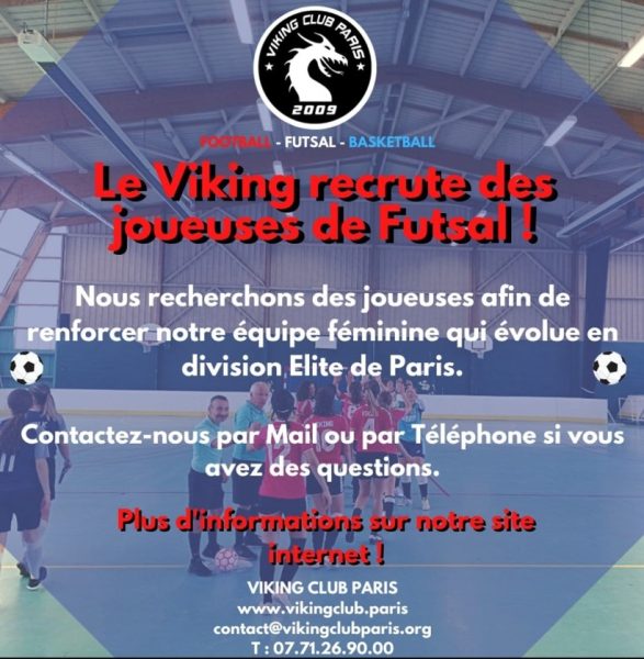 Recrutement joueuses futsal à Paris recrutement-joueuses-futsal-a-paris