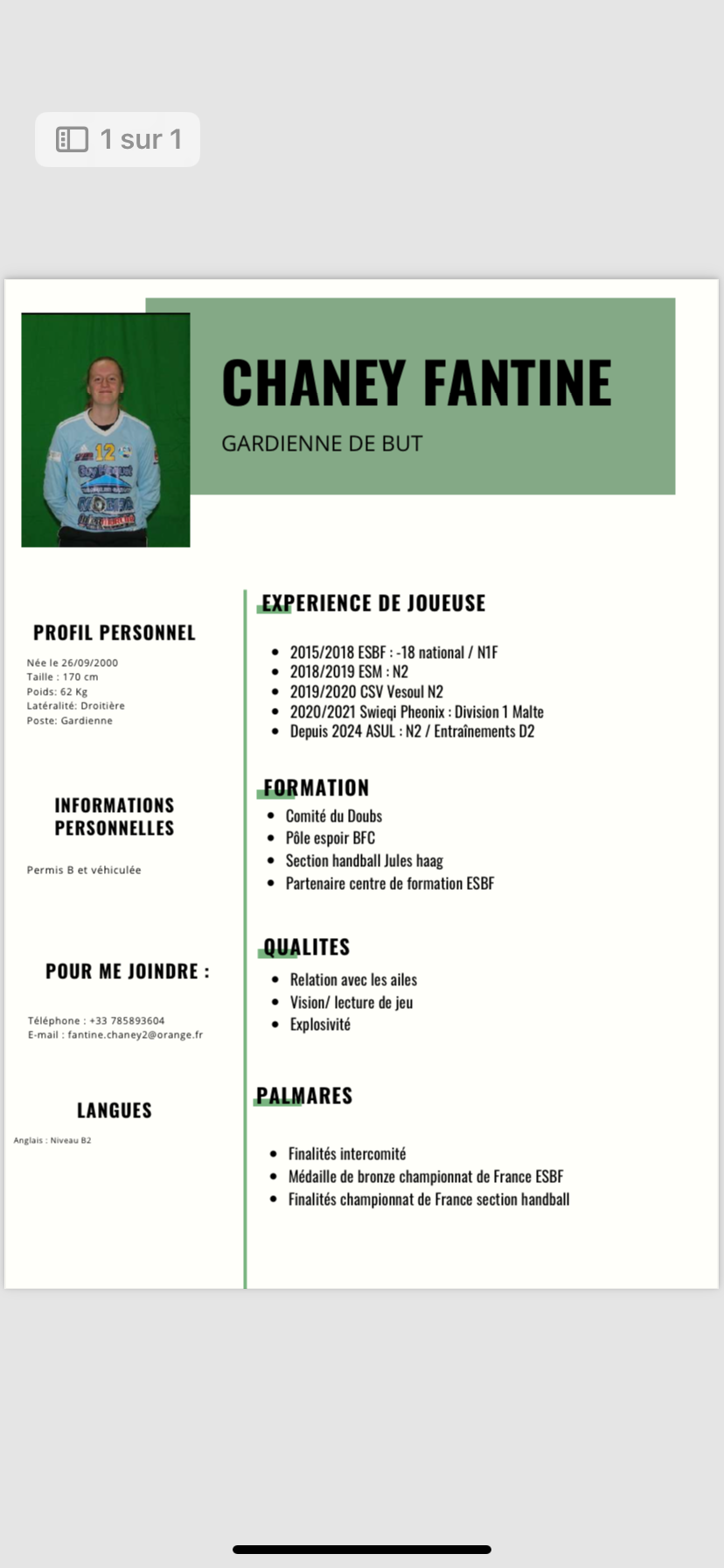 CV Sportif